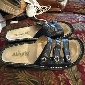Alegria Black Fiona Slide Sandals, Size 7.5‎ -8 F10-211.
